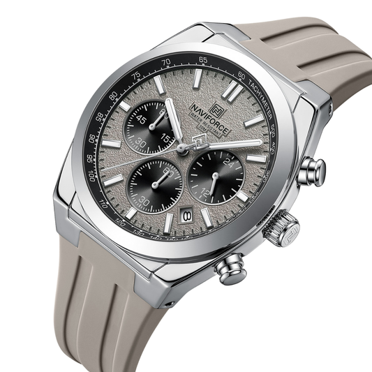NAVIFORCE Reloj para Caballero Calendario Con Cronógrafo Beige NF8080