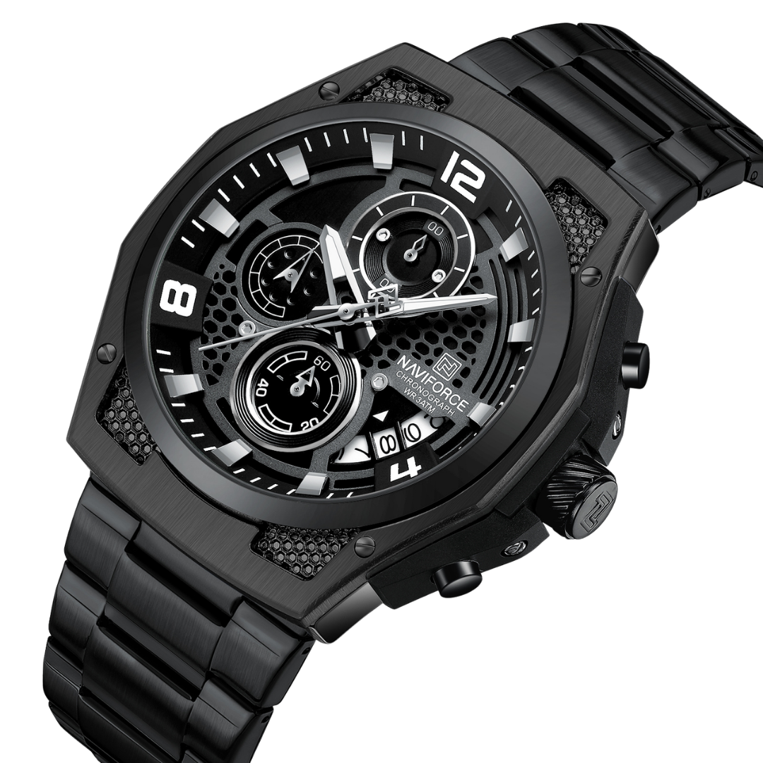 Reloj NAVIFORCE para Hombre Correa Acero Inoxidable Con Cronógrafo NF8051
