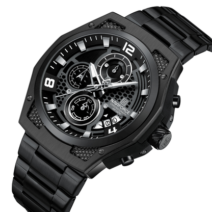 Reloj NAVIFORCE para Hombre Correa Acero Inoxidable Con Cronógrafo NF8051