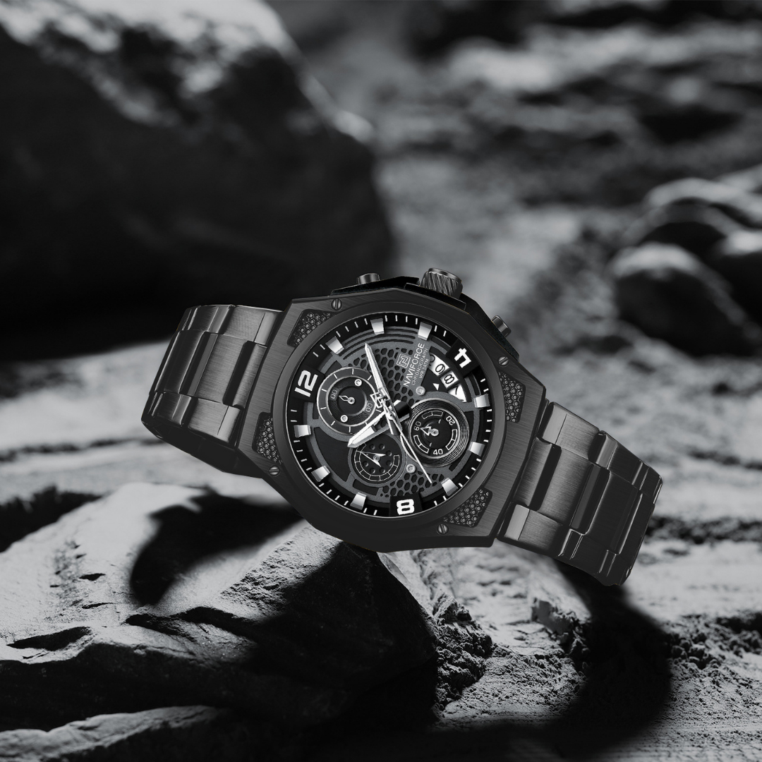 Reloj NAVIFORCE para Hombre Correa Acero Inoxidable Con Cronógrafo NF8051