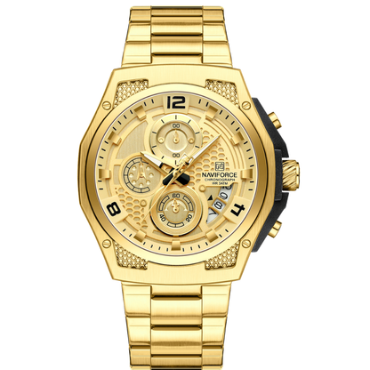 Reloj NAVIFORCE para Hombre Correa Gold Con Cronógrafo NF8051