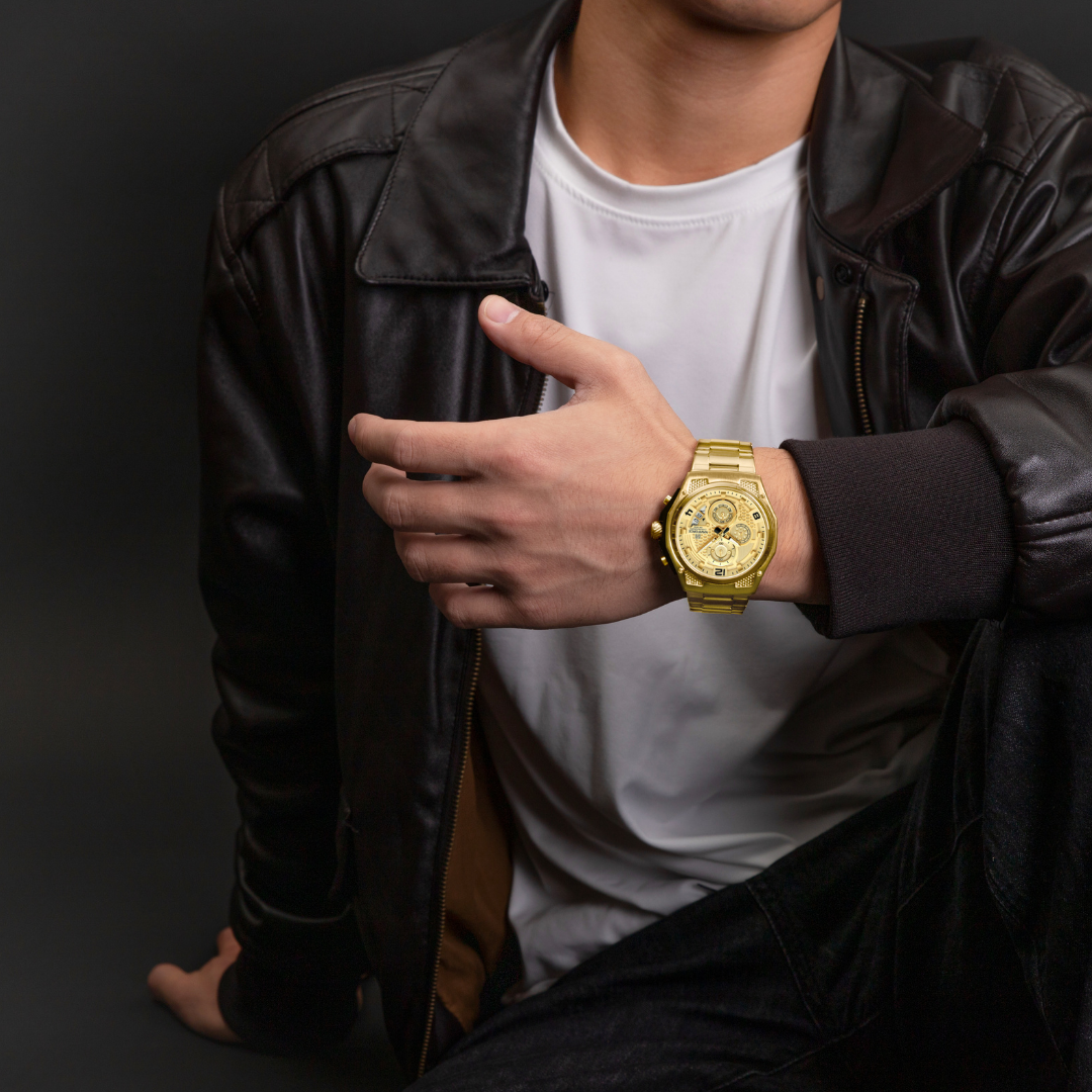 Reloj NAVIFORCE para Hombre Correa Gold Con Cronógrafo NF8051