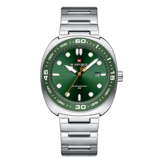 Reloj NAVIFORCE para Hombre Correa Silver Green Analógico NF9250