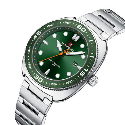 Reloj NAVIFORCE para Hombre Correa Silver Green Analógico NF9250