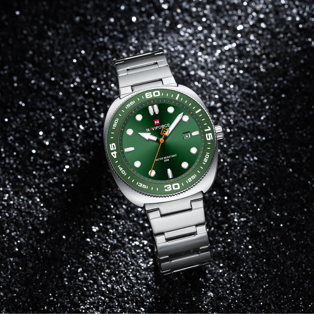 Reloj NAVIFORCE para Hombre Correa Silver Green Analógico NF9250