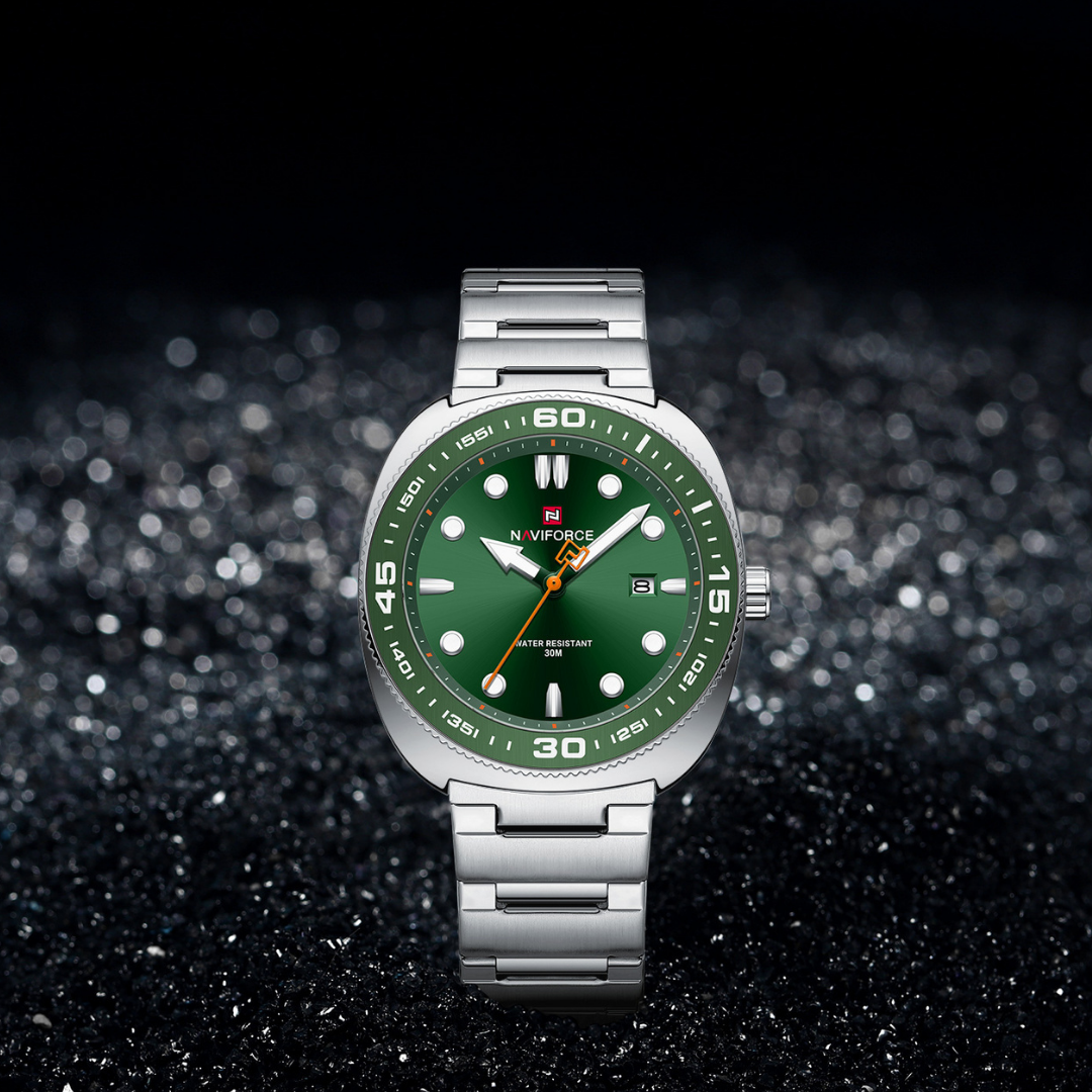 Reloj NAVIFORCE para Hombre Correa Silver Green Analógico NF9250