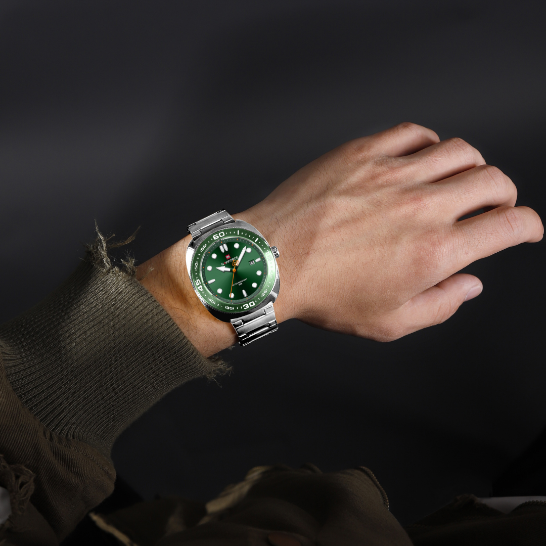 Reloj NAVIFORCE para Hombre Correa Silver Green Analógico NF9250