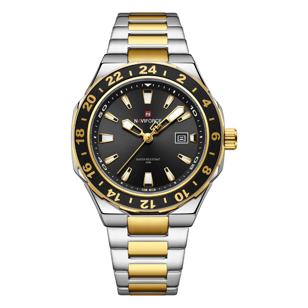 Reloj NAVIFORCE para Hombre Correa Silver Gold Analógico NF9249