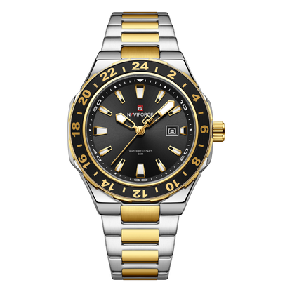 Reloj NAVIFORCE para Hombre Correa Silver Gold Analógico NF9249