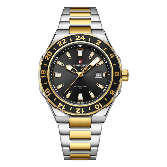 Reloj NAVIFORCE para Hombre Correa Silver Gold Analógico NF9249