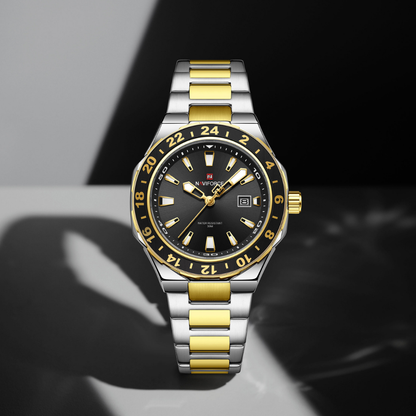 Reloj NAVIFORCE para Hombre Correa Silver Gold Analógico NF9249