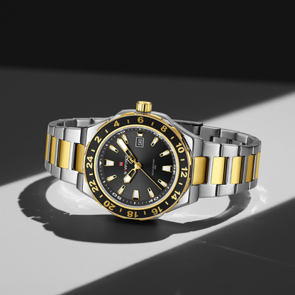 Reloj NAVIFORCE para Hombre Correa Silver Gold Analógico NF9249