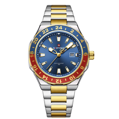 Reloj NAVIFORCE para Hombre Correa Silver Gold And Blue NF9249