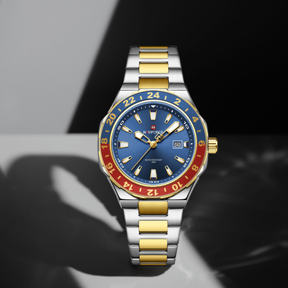 Reloj NAVIFORCE para Hombre Correa Silver Gold And Blue NF9249