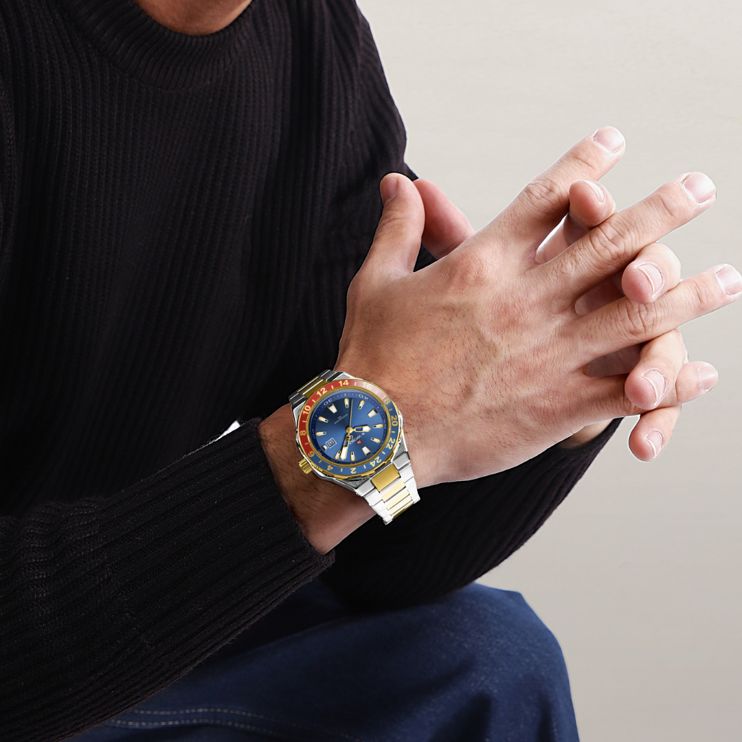 Reloj NAVIFORCE para Hombre Correa Silver Gold And Blue NF9249