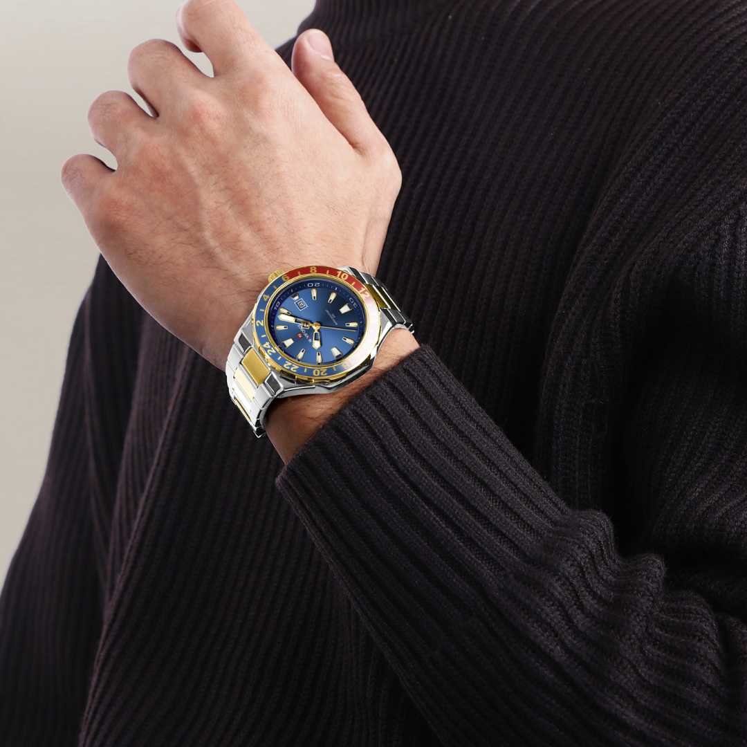 Reloj NAVIFORCE para Hombre Correa Silver Gold And Blue NF9249