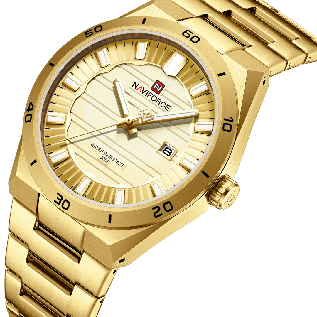 Reloj NAVIFORCE para Hombre Correa Acero Inoxidable Gold NF9268