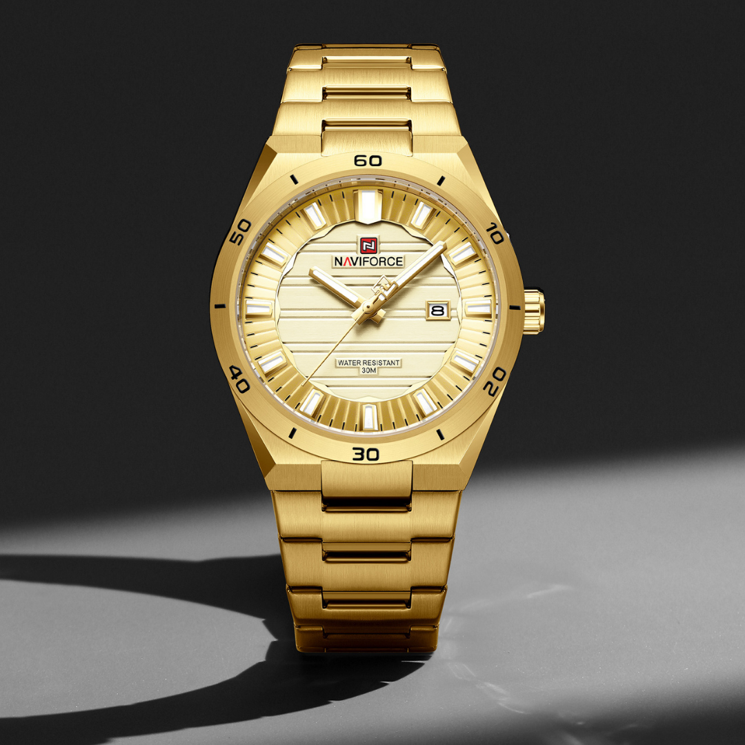 Reloj NAVIFORCE para Hombre Correa Acero Inoxidable Gold NF9268