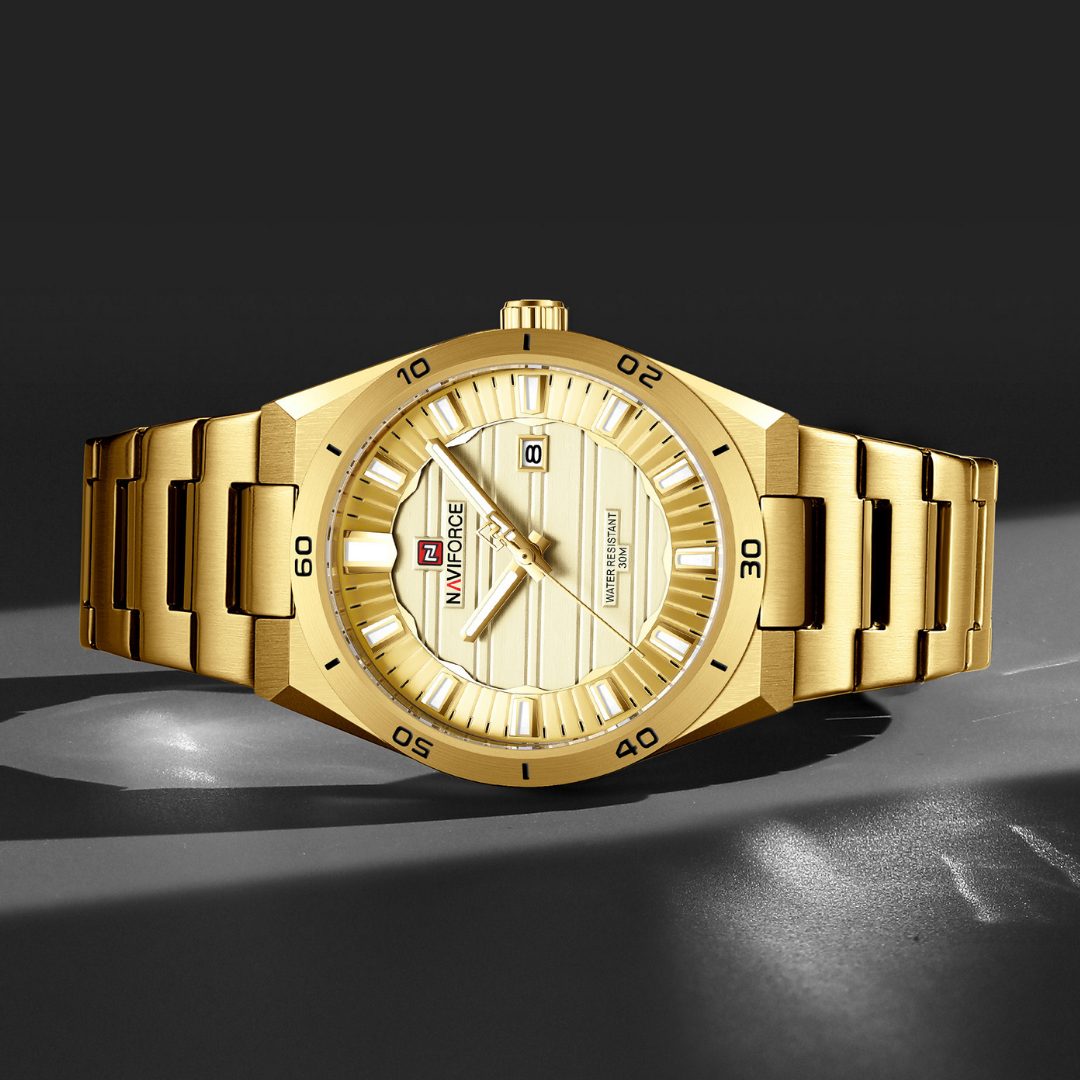 Reloj NAVIFORCE para Hombre Correa Acero Inoxidable Gold NF9268