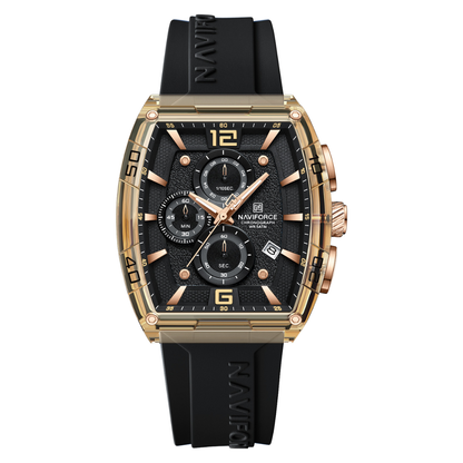 Reloj NAVIFORCE para Hombre Correa Goma Negro Con Cronógrafo NF6101