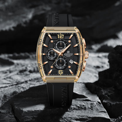 Reloj NAVIFORCE para Hombre Correa Goma Negro Con Cronógrafo NF6101