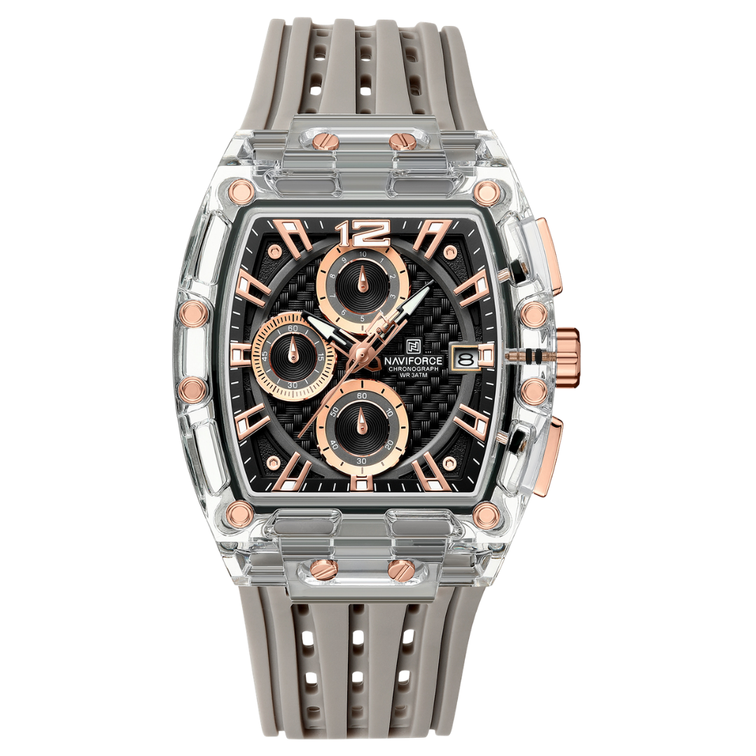 NAVIFORCE Reloj Grey para Caballero Calendario Con Cronógrafo NF7105