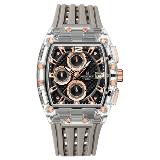NAVIFORCE Reloj Grey para Caballero Calendario Con Cronógrafo NF7105