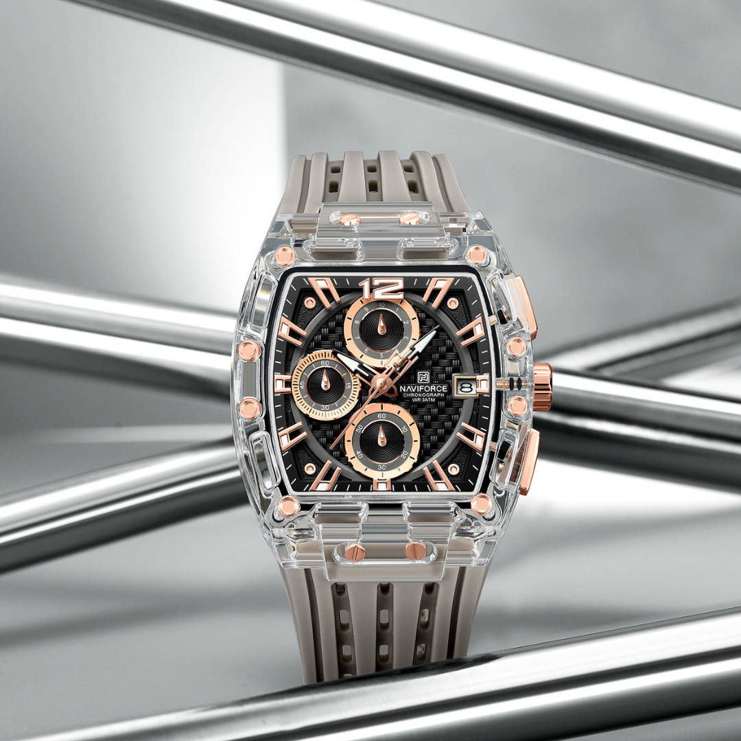 NAVIFORCE Reloj Grey para Caballero Calendario Con Cronógrafo NF7105