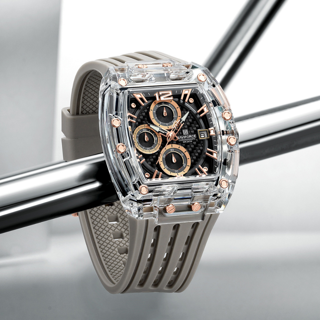NAVIFORCE Reloj Grey para Caballero Calendario Con Cronógrafo NF7105