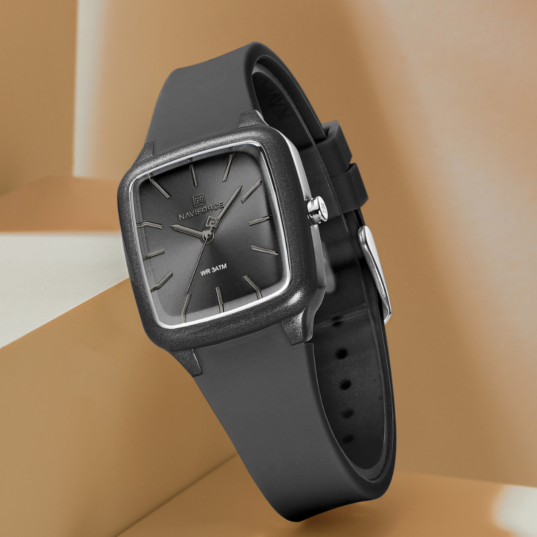 NAVIFORCE Reloj Grey para MUJER Correa de Goma Analógico NF5055