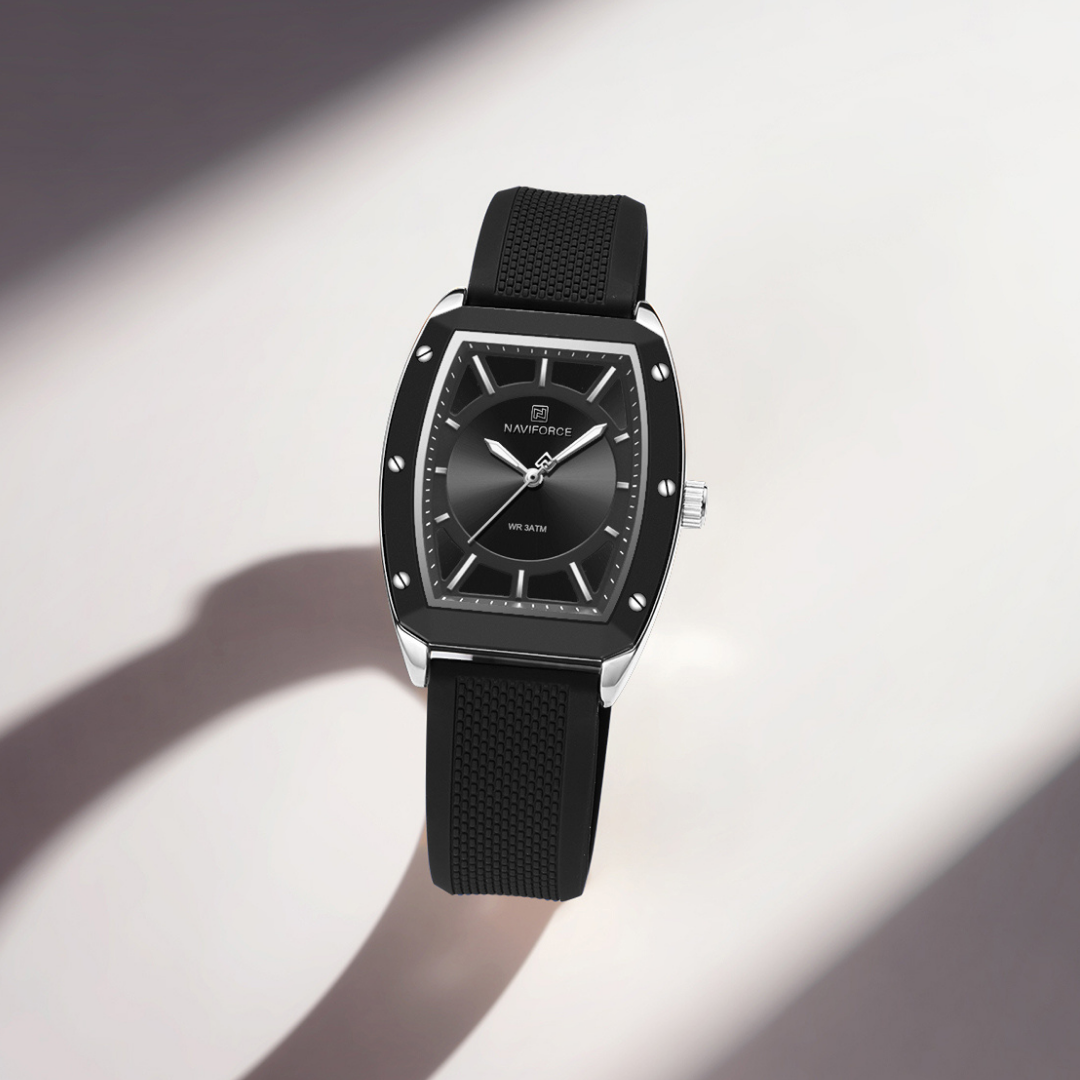 NAVIFORCE Reloj Black para MUJER Correa de Goma Analógico NF5049