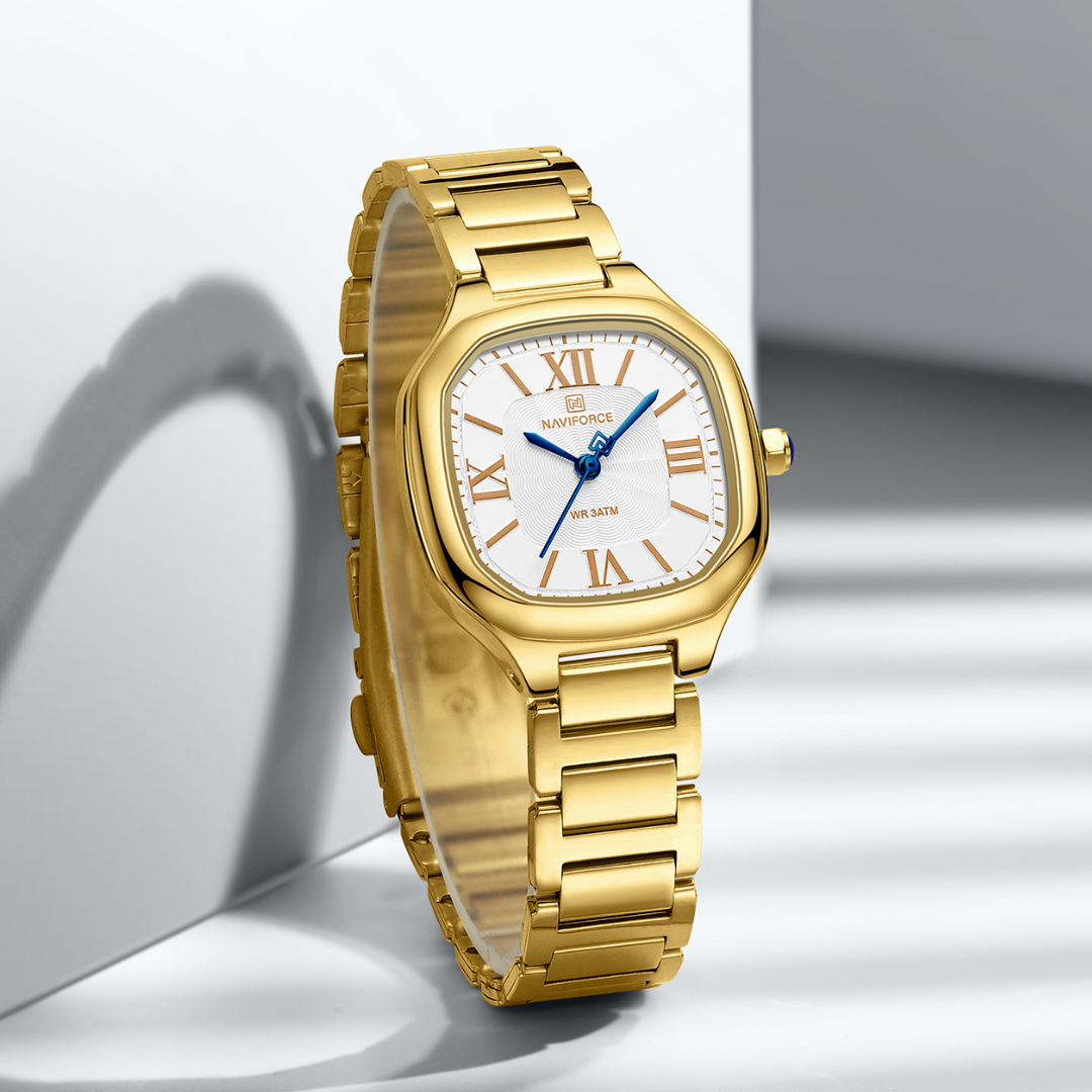NAVIFORCE Reloj GOLD para MUJER Correa Acero inoxidable Analógico NF5042