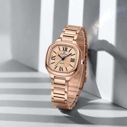 NAVIFORCE Reloj ROSE para MUJER Correa Acero inoxidable Analógico NF5042