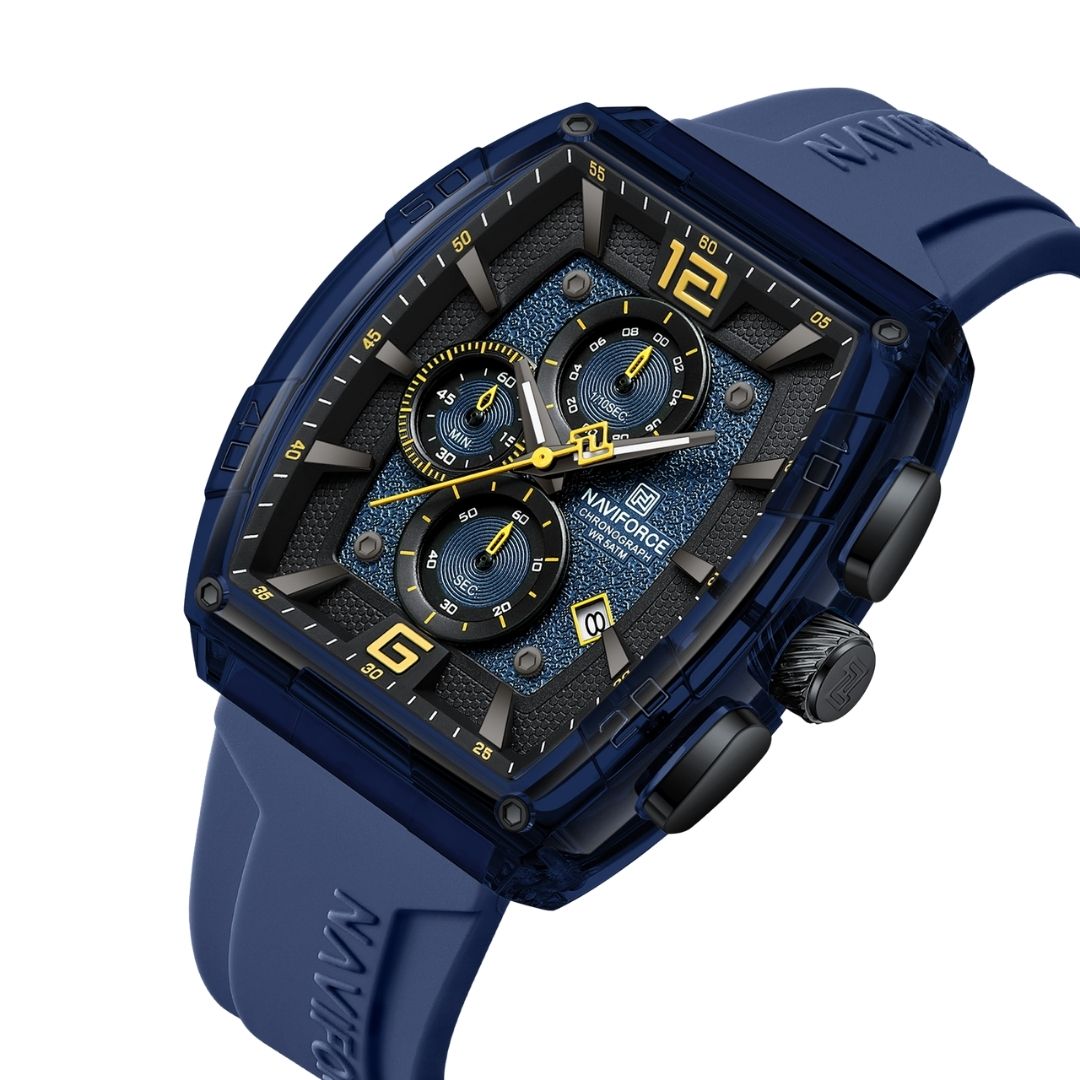 Reloj NAVIFORCE para Hombre Correa Goma Azul Con Cronógrafo NF6101