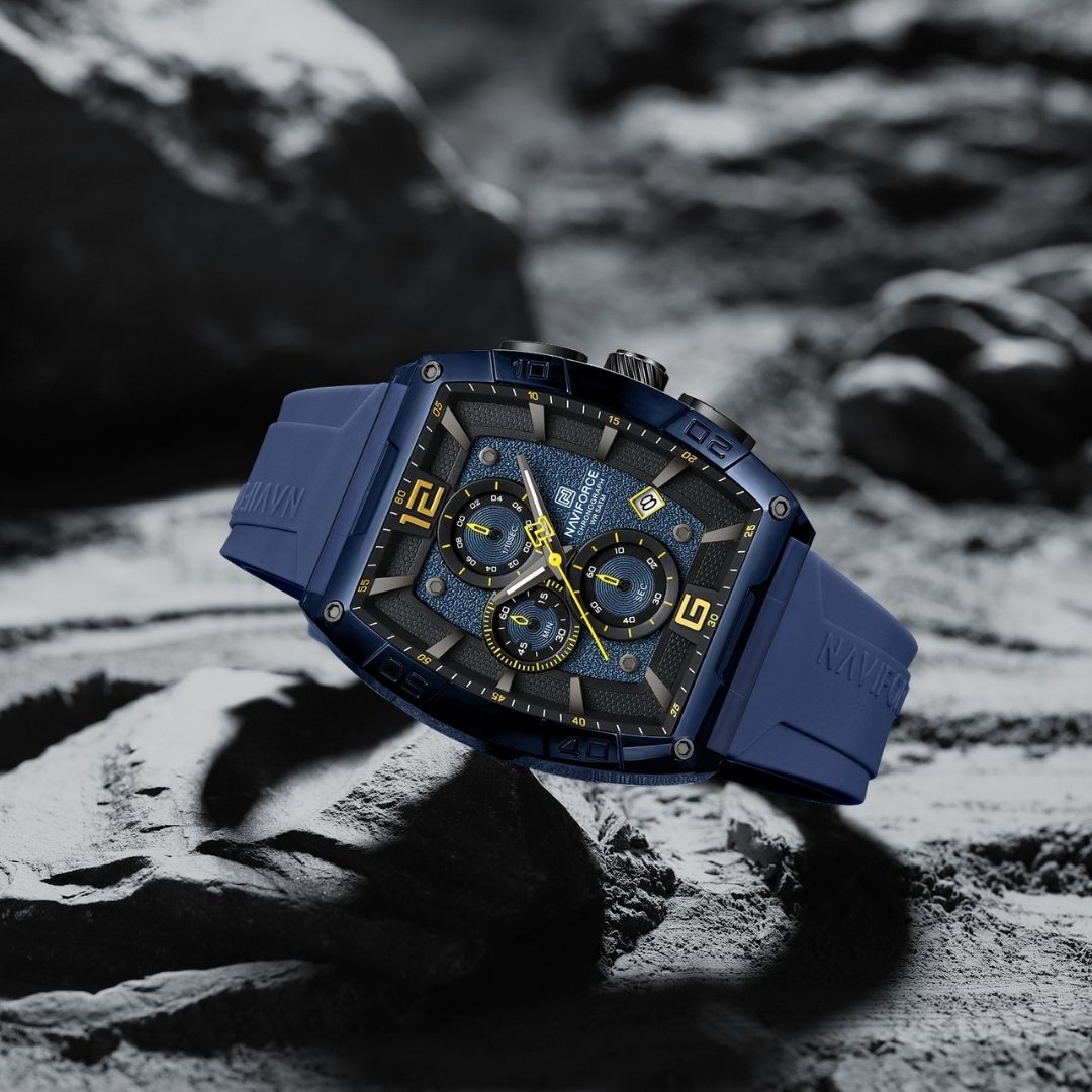 Reloj NAVIFORCE para Hombre Correa Goma Azul Con Cronógrafo NF6101