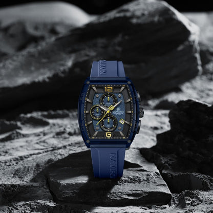 Reloj NAVIFORCE para Hombre Correa Goma Azul Con Cronógrafo NF6101