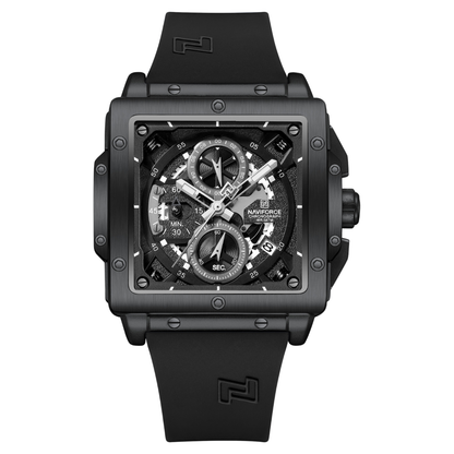 Reloj NAVIFORCE para Hombre Correa Goma Negro Con Cronógrafo NF8064