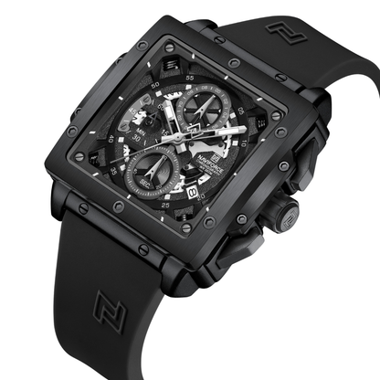 Reloj NAVIFORCE para Hombre Correa Goma Negro Con Cronógrafo NF8064