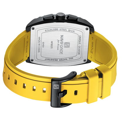 Reloj NAVIFORCE para Hombre Correa Goma Amarillo Con Cronógrafo NF8025
