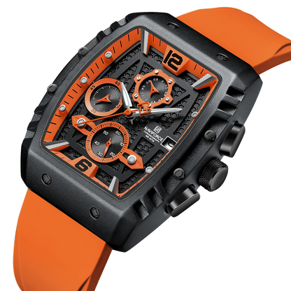 Reloj NAVIFORCE para Hombre Correa Goma Naranja Con Cronógrafo NF8025