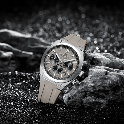 NAVIFORCE Reloj para Caballero Calendario Con Cronógrafo Beige NF8080