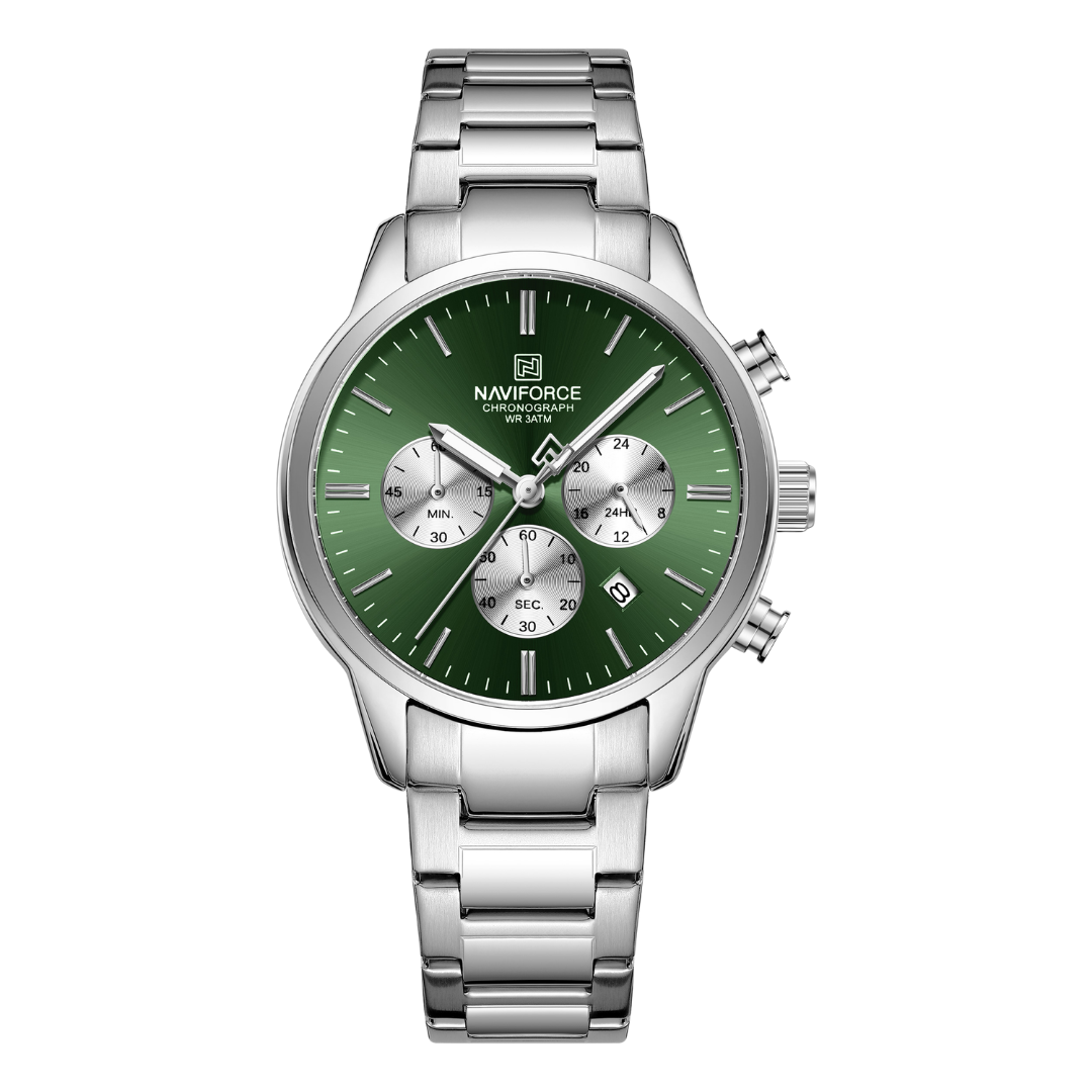 Reloj NAVIFORCE para Hombre Correa Acero Inoxidable Con Cronógrafo NF8076