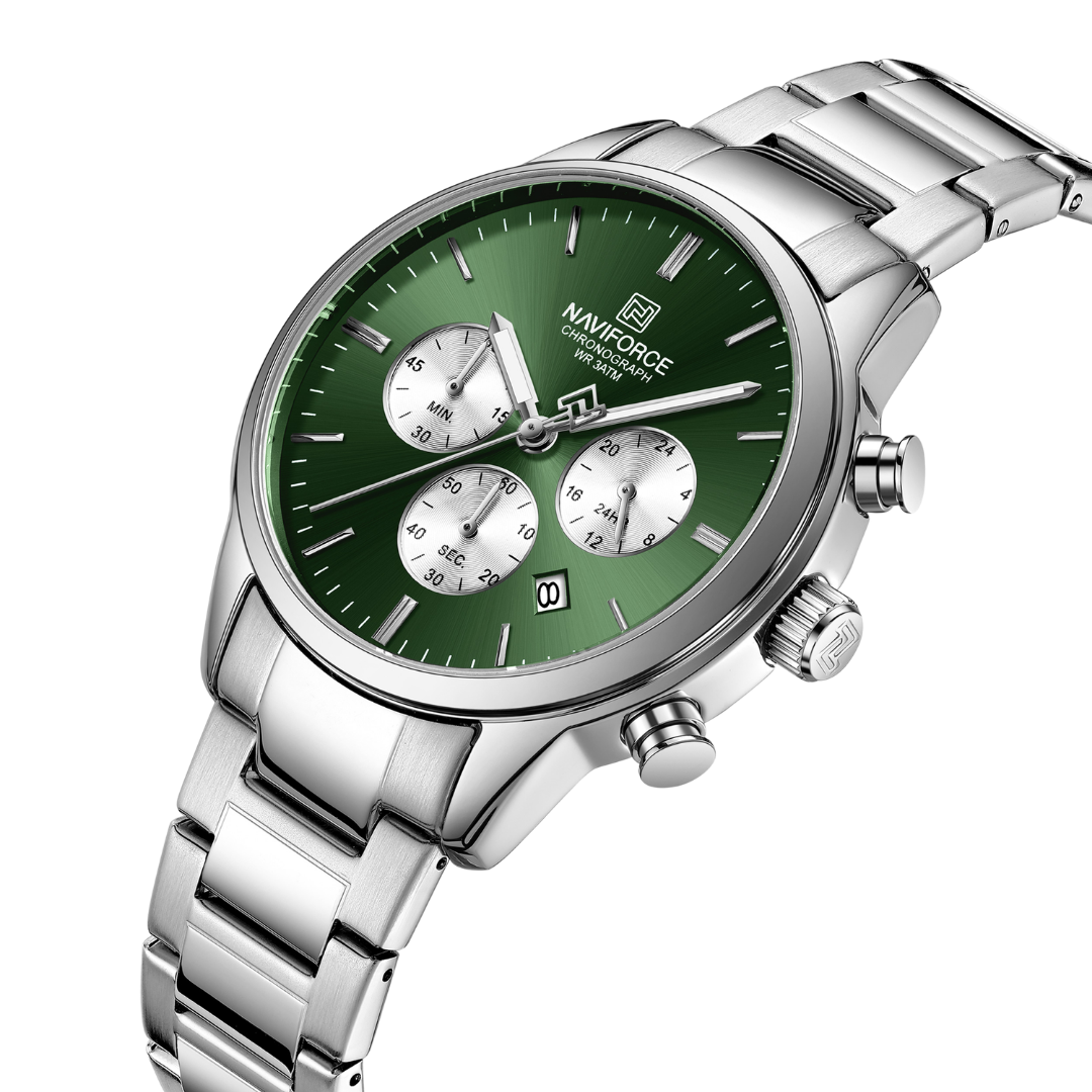 Reloj NAVIFORCE para Hombre Correa Acero Inoxidable Con Cronógrafo NF8076