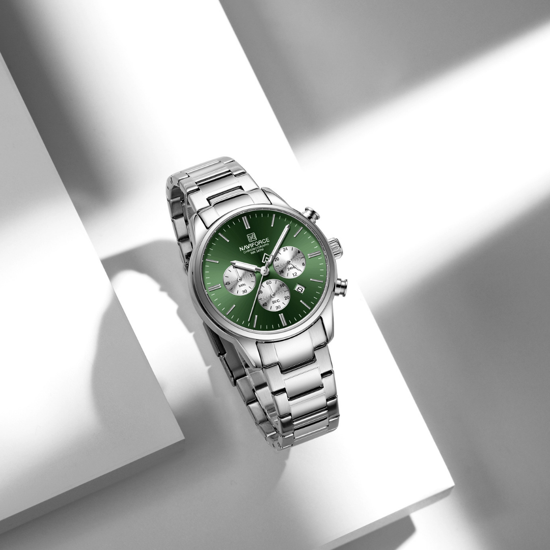 Reloj NAVIFORCE para Hombre Correa Acero Inoxidable Con Cronógrafo NF8076