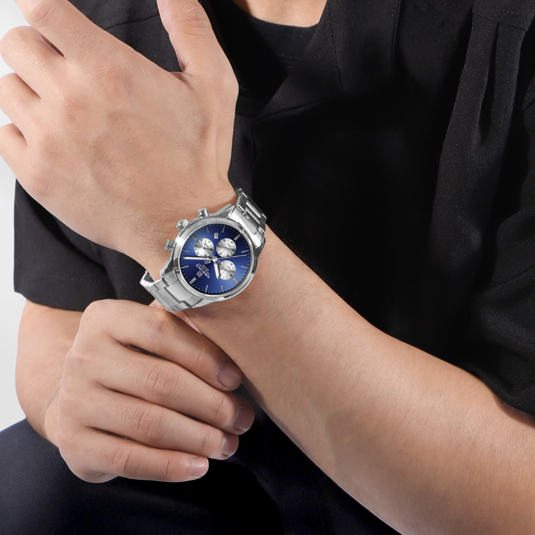 Reloj NAVIFORCE para Hombre Correa Acero Inoxidable Dial Azul NF8076