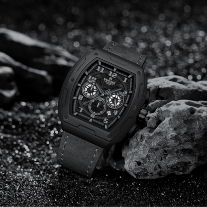 Reloj NAVIFORCE para Hombre Correa Cuero Gris Con Cronógrafo NF8053