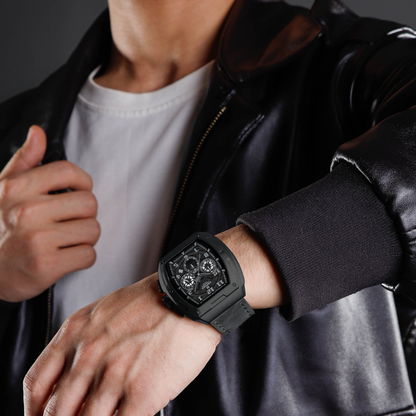 Reloj NAVIFORCE para Hombre Correa Cuero Gris Con Cronógrafo NF8053