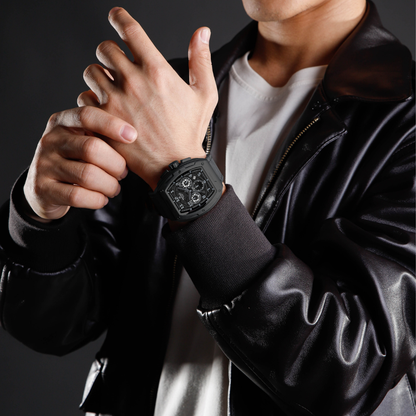 Reloj NAVIFORCE para Hombre Correa Cuero Gris Con Cronógrafo NF8053